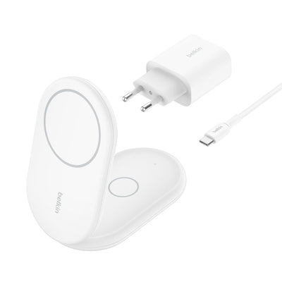 Belkin BoostCharge Hörlurar, Smartphone Vit USB Trådlös laddning Snabb laddning inomhus