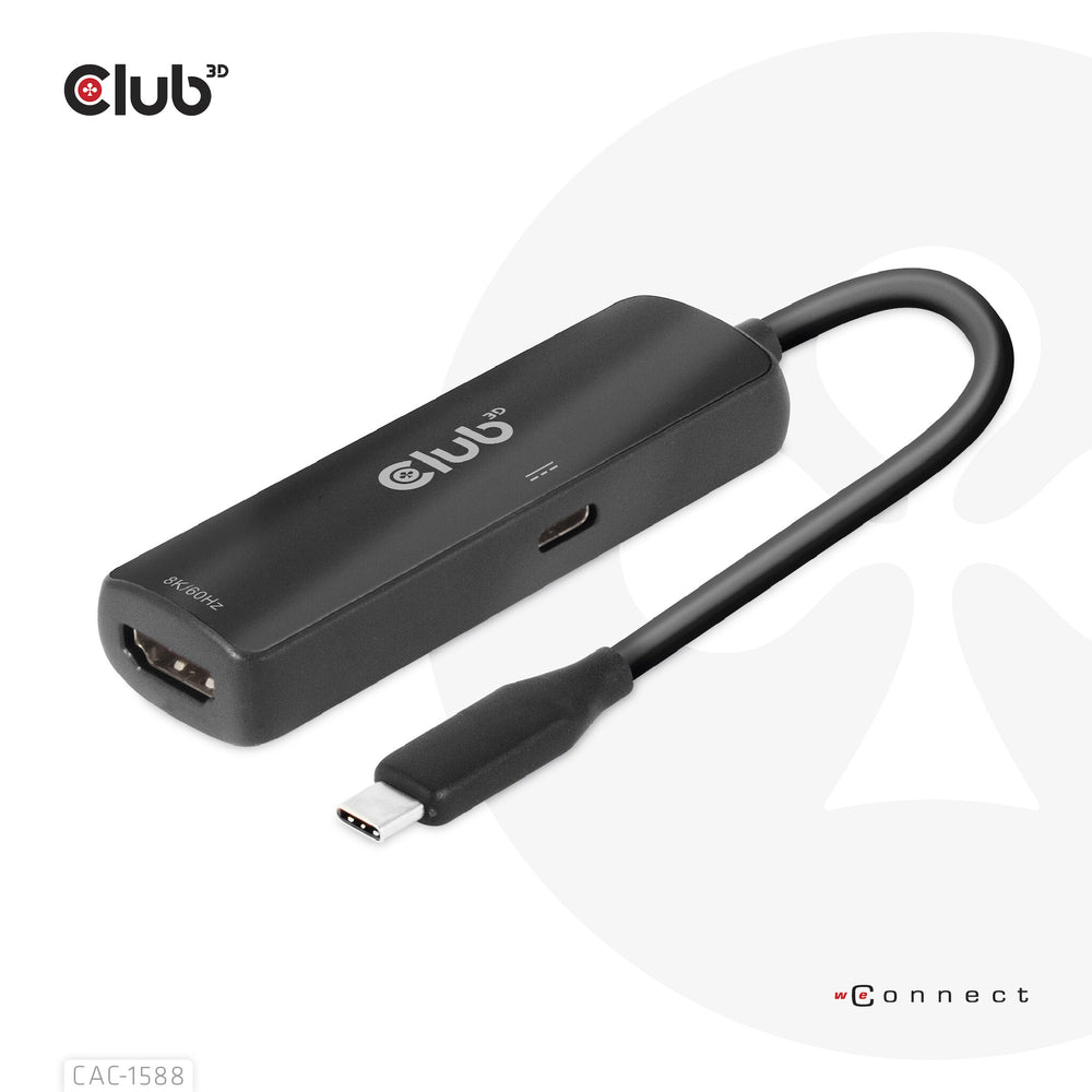 CLUB3D CAC-1588 videokabeladapter 0,17 m USB Type-C HDMI Svart