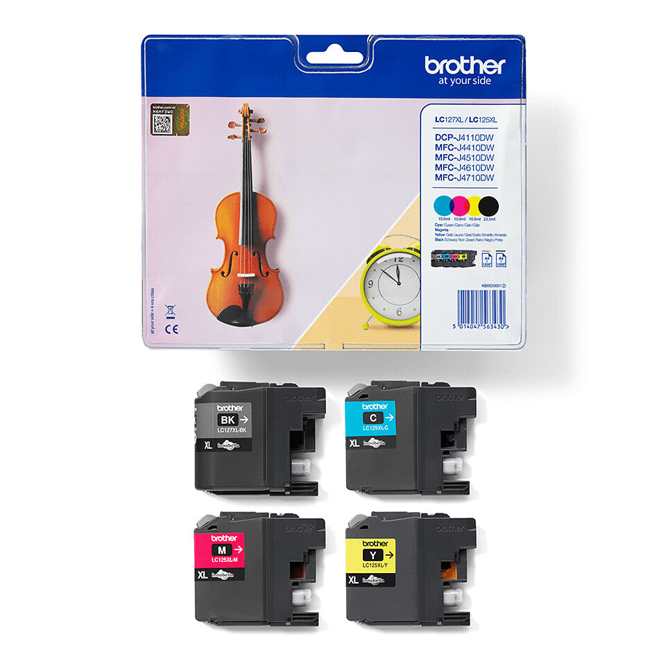 Brother LC-127XLVALBPDR bläckpatroner 4 styck Original Svart, Cyan, Magenta, Gul