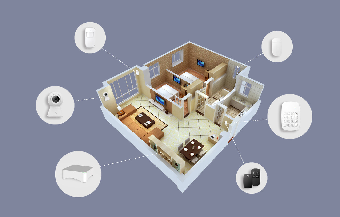 Denver SHA-150 larmsystem Wi-Fi Vit
