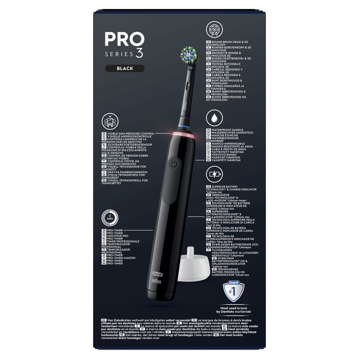 Oral-B Pro 3 3000 Vuxen Roterande och oscillerande tandborste Svart