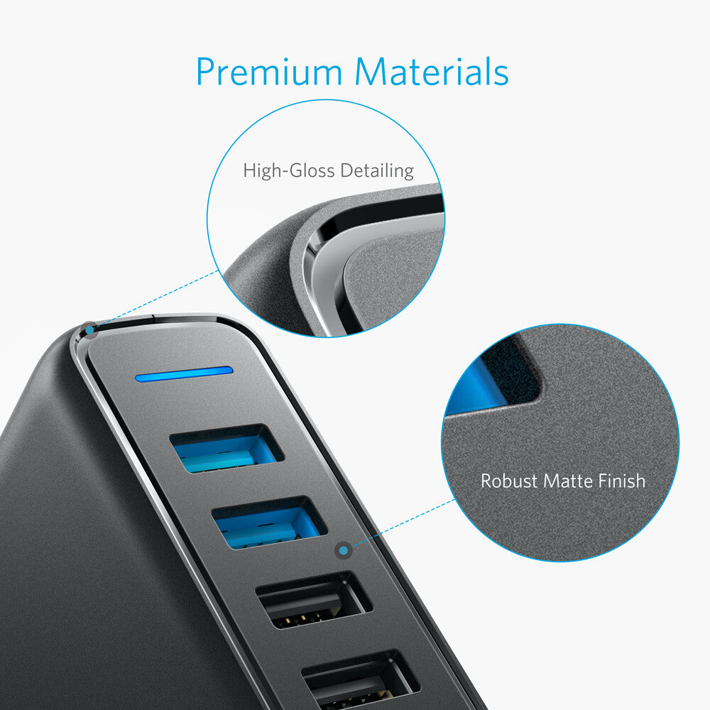 Anker PowerPort Speed 5 Universal Svart AC inomhus