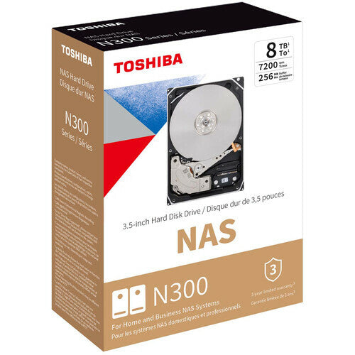 Toshiba N300 NAS interna hårddiskar 8 TB 7200 RPM 256 MB 3.5