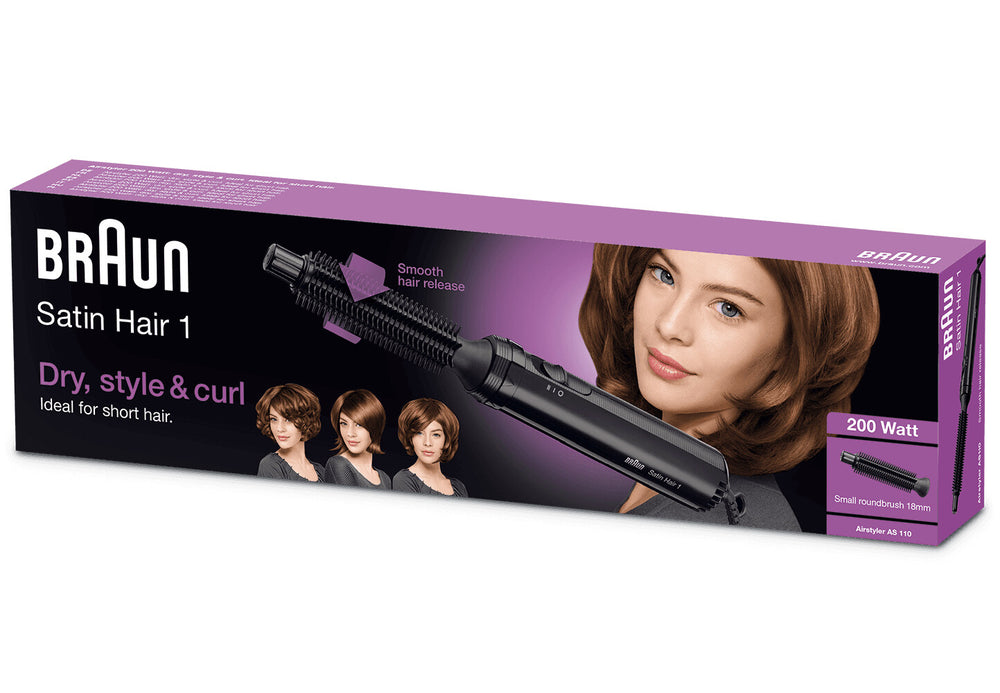 Braun Satin Hair 1 AS110 Varmluftsborste Varm Svart 200 W 2 m