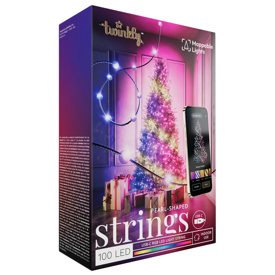Twinkly Strings USB-C Pearls Smart ljusslinga Wi-Fi/Bluetooth