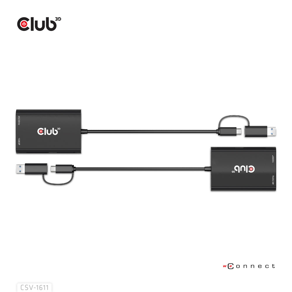 CLUB3D CSV-1611 USB-grafikadapter 3840 x 2160 pixlar Svart