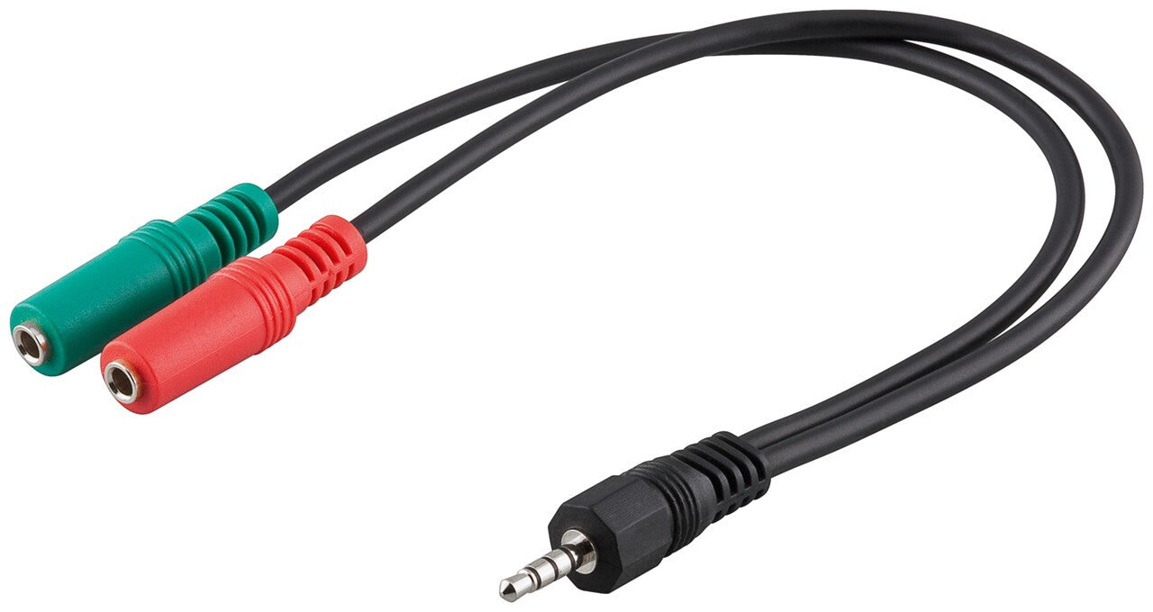 Goobay 50467 ljudkabel 0,3 m 3,5mm 2 x 3.5mm Svart, Grön, Röd