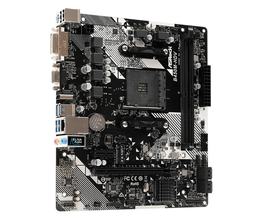 Asrock B450M-HDV R4.0 AMD B450 Uttag AM4 micro ATX