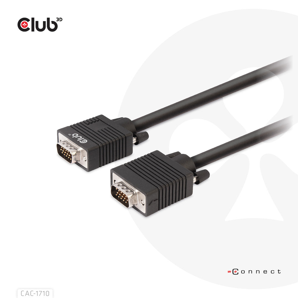 CLUB3D CAC-1710 VGA-kabel 10 m VGA (D-Sub) Svart