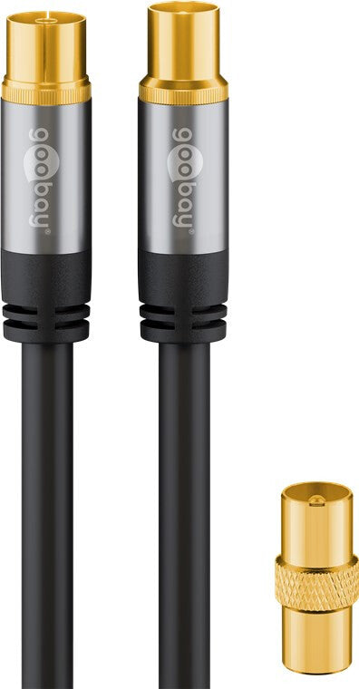 Goobay 70346 koaxialkablar 1 m Svart