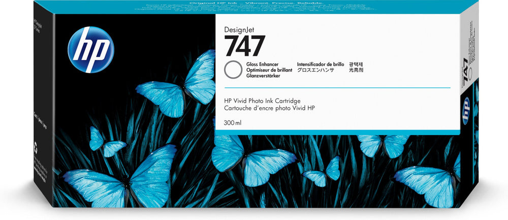 HP 747 300-ml Designjet-bläckpatron med glansförstärkare