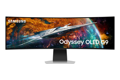 Samsung G95SC platta pc-skärmar 124,5 cm (49") 5120 x 1440 pixlar Dual QHD OLED Silver