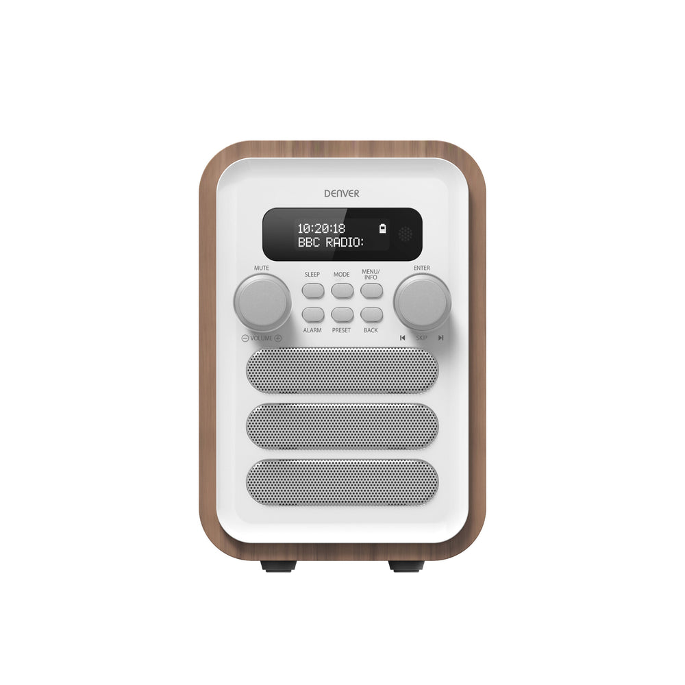 Denver DAB-48WHITE radioapparater Personal Digital Vit, Trä