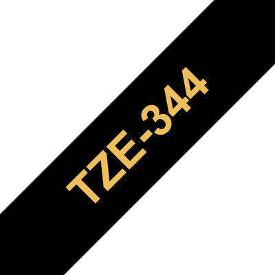 Brother TZE-344 etikett-tejp Guld på svart
