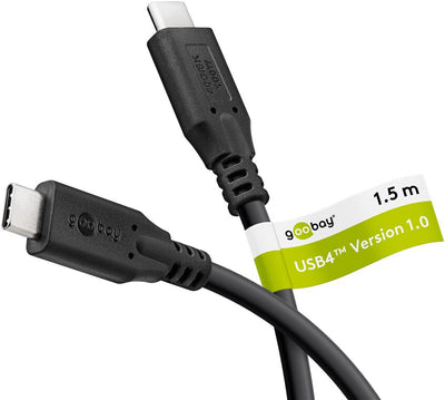 Goobay 74192 USB-kablar USB4 Gen 2x2 1,5 m USB C Svart