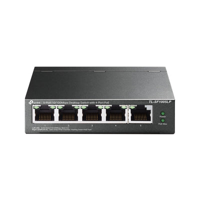 TP-Link TL-SF1005LP nätverksswitchar Ohanterad Fast Ethernet (10/100) Strömförsörjning via Ethernet (PoE) stöd Svart
