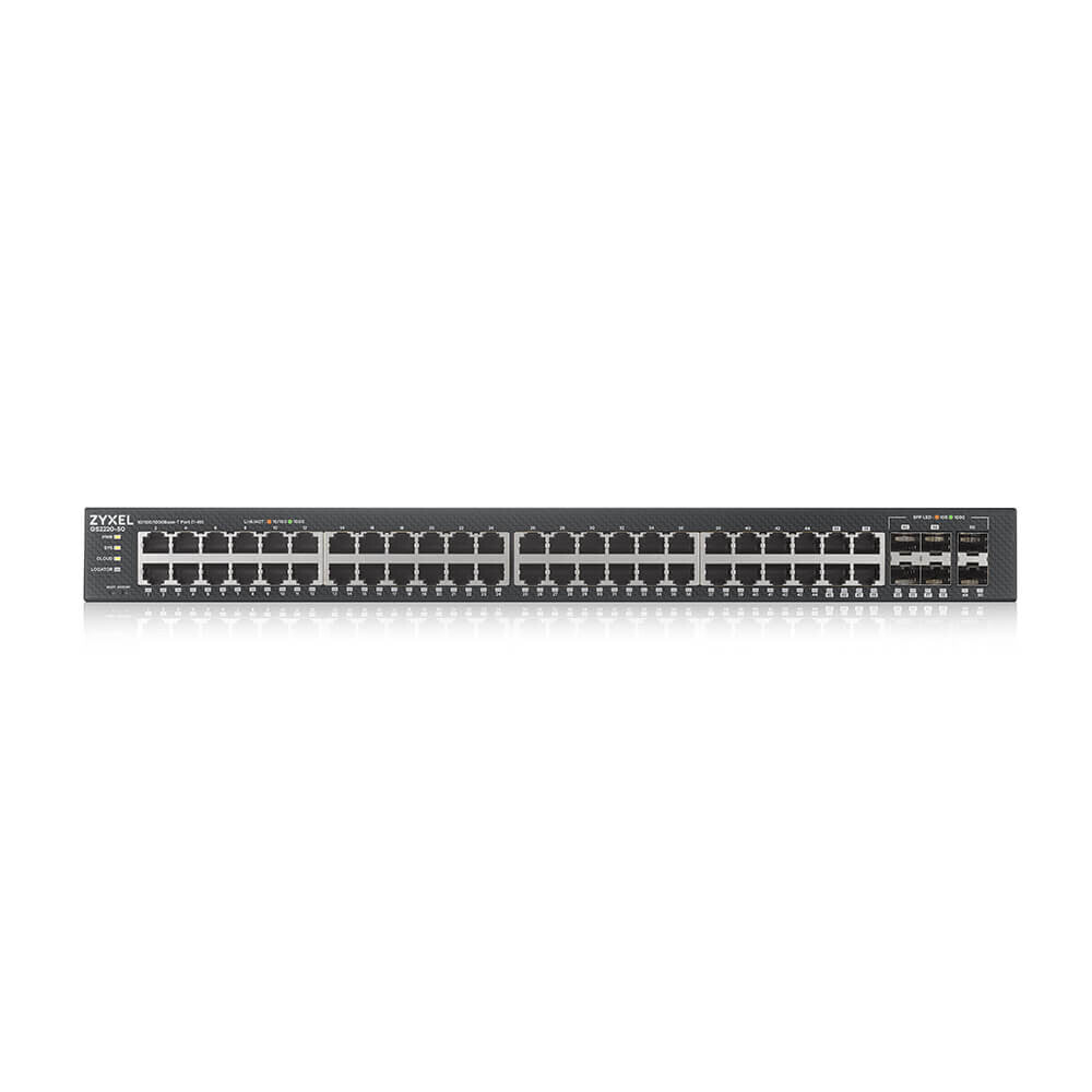 Zyxel GS2220-50-EU0101F nätverksswitchar hanterad L2 Gigabit Ethernet (10/100/1000) Svart