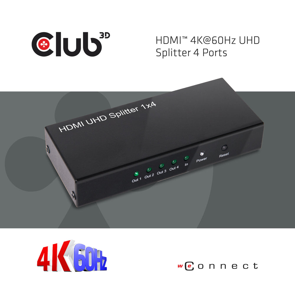 CLUB3D HDMI 2.0 UHD Splitter 4 Ports