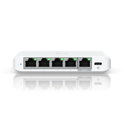 Ubiquiti UniFi Flex Mini 2.5G hanterad 2.5G Ethernet (100/1000/2500) Strömförsörjning via Ethernet (PoE) stöd Skrivbord Vit
