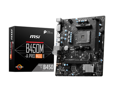 MSI B450M-A PRO MAX II moderkort AMD B450 Uttag AM4 micro ATX