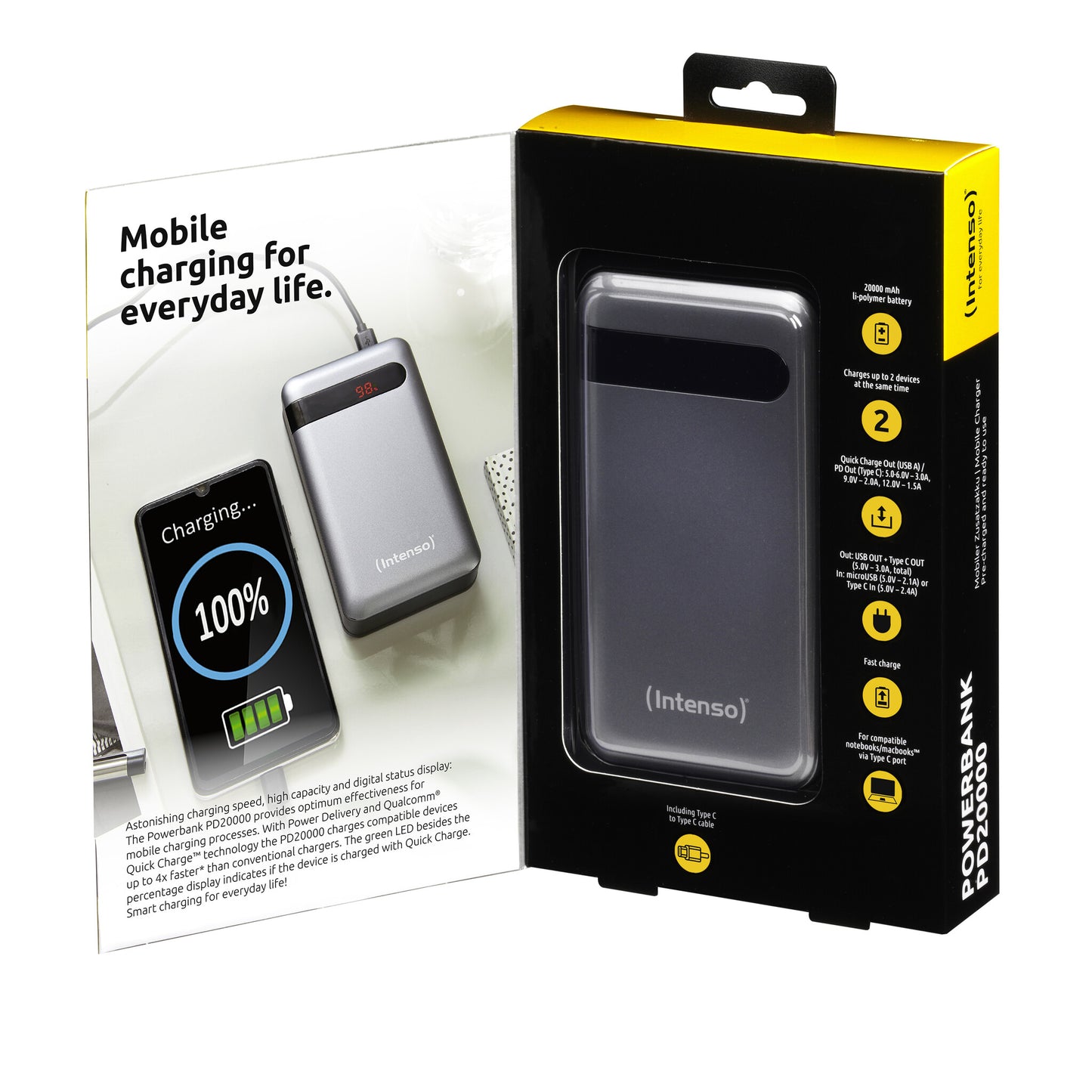 Intenso PD20000 Power Delivery Litium Polymer (LiPo) 20000 mAh Antracit