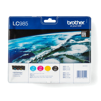 Brother LC985VALBPDR bläckpatroner 4 styck Original Svart, Cyan, Magenta, Gul