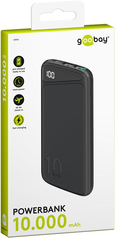 Goobay 53936 basstationer Litium Polymer (LiPo) 10000 mAh Svart