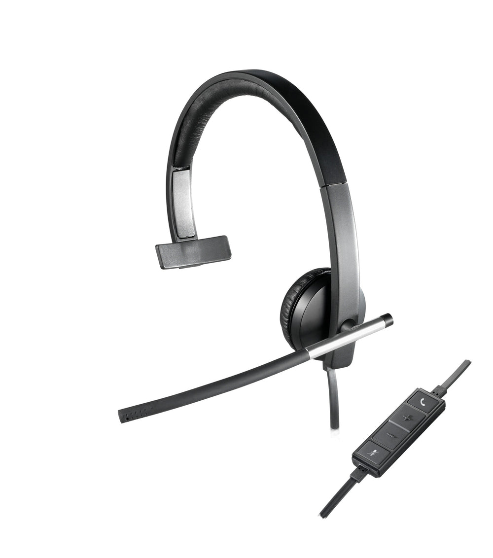 Logitech 981-000514 hörlur och headset Kabel Huvudband Kontor/callcenter USB Type-A Svart, Silver