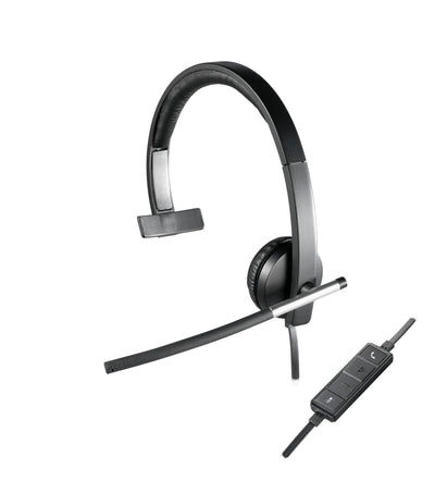 Logitech 981-000514 hörlur och headset Kabel Huvudband Kontor/callcenter USB Type-A Svart, Silver