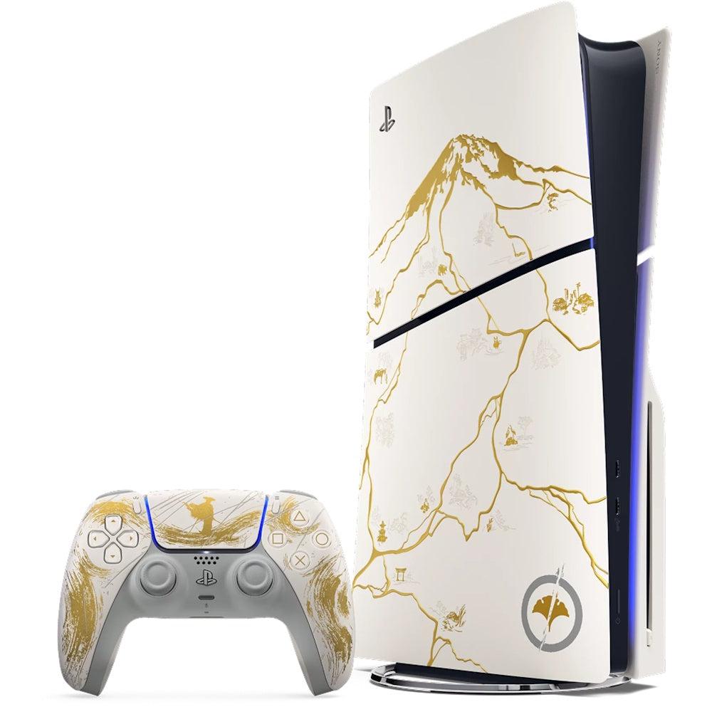 Sony PlayStation 5 Slim Limited Edition Ghost of Yotei Gold Bundle 1 TB SSD 8K HDR