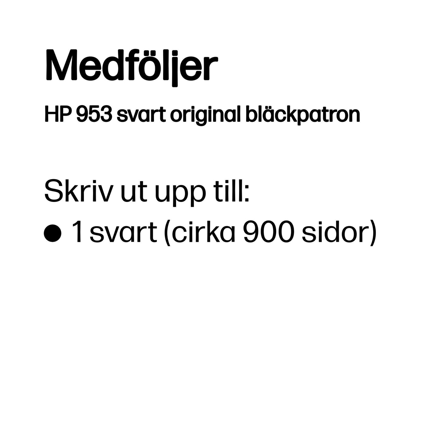 HP 953 svart original bläckpatron