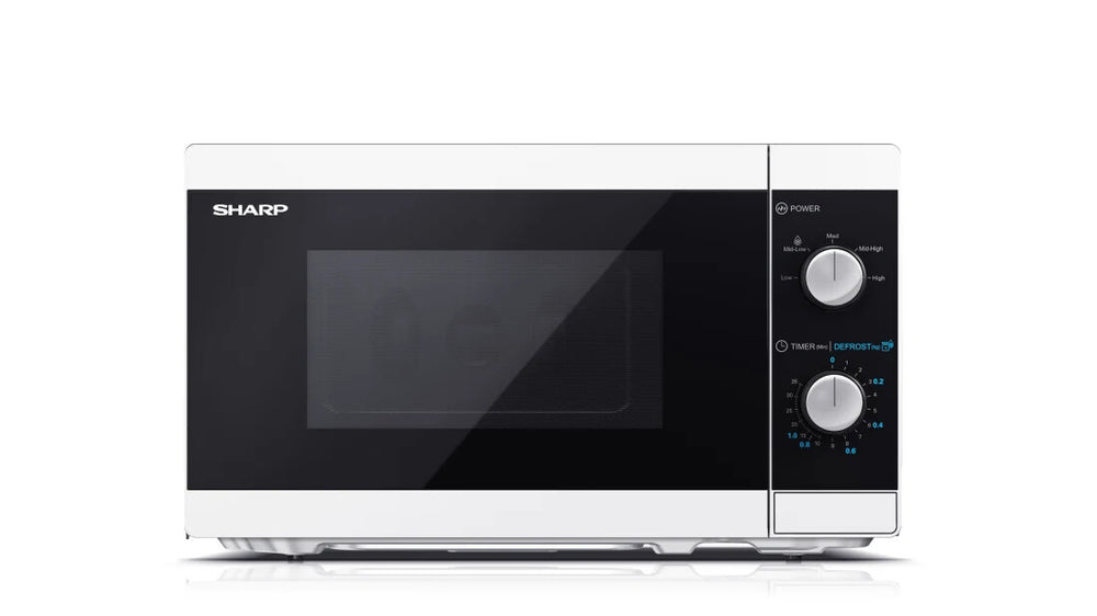 Sharp YC-MS01E-W mikrovågsugn Svart, Vit Enbart mikrovågsugn Bänkdiskmaskin 20 l 800 W