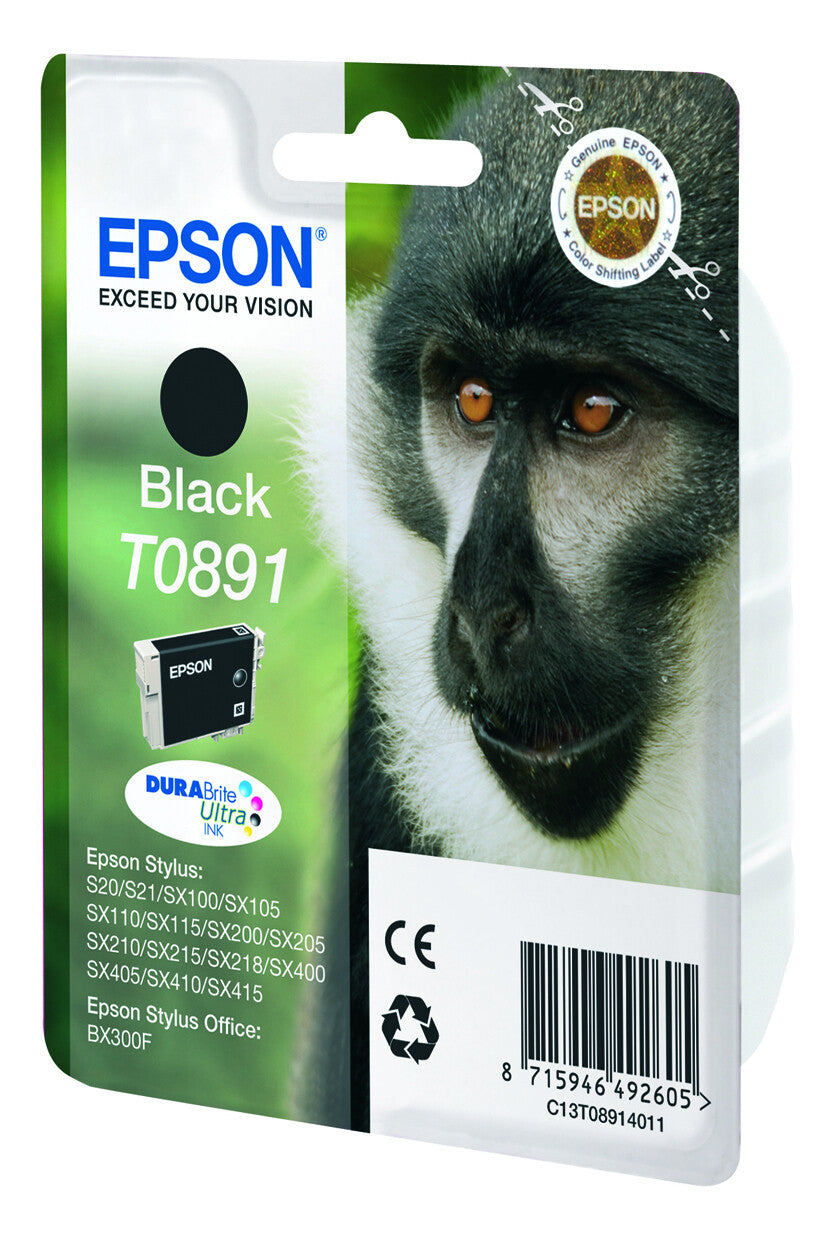 Epson Monkey Enpack svart T0891 DURABrite Ultra-bläck