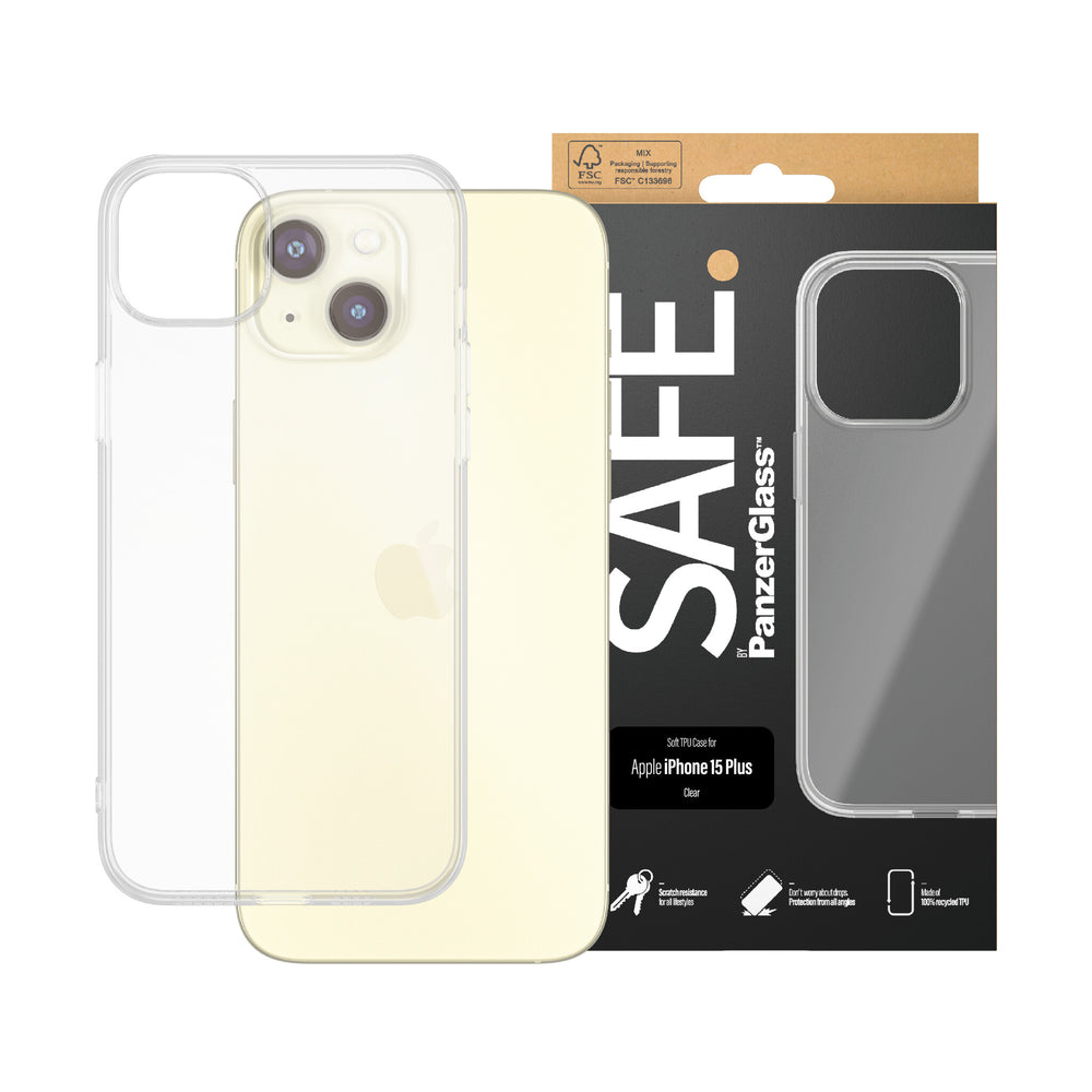 PanzerGlass SAFE. TPU Case iPhone 2023 6.7 mobiltelefonfodral Omslag Transparent