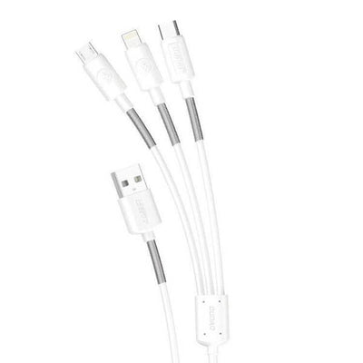 DUDAO L8s Upgrade 3in1 USB cable USB-kablar 1,2 m USB A USB C/Micro USB-A/Lightning Vit