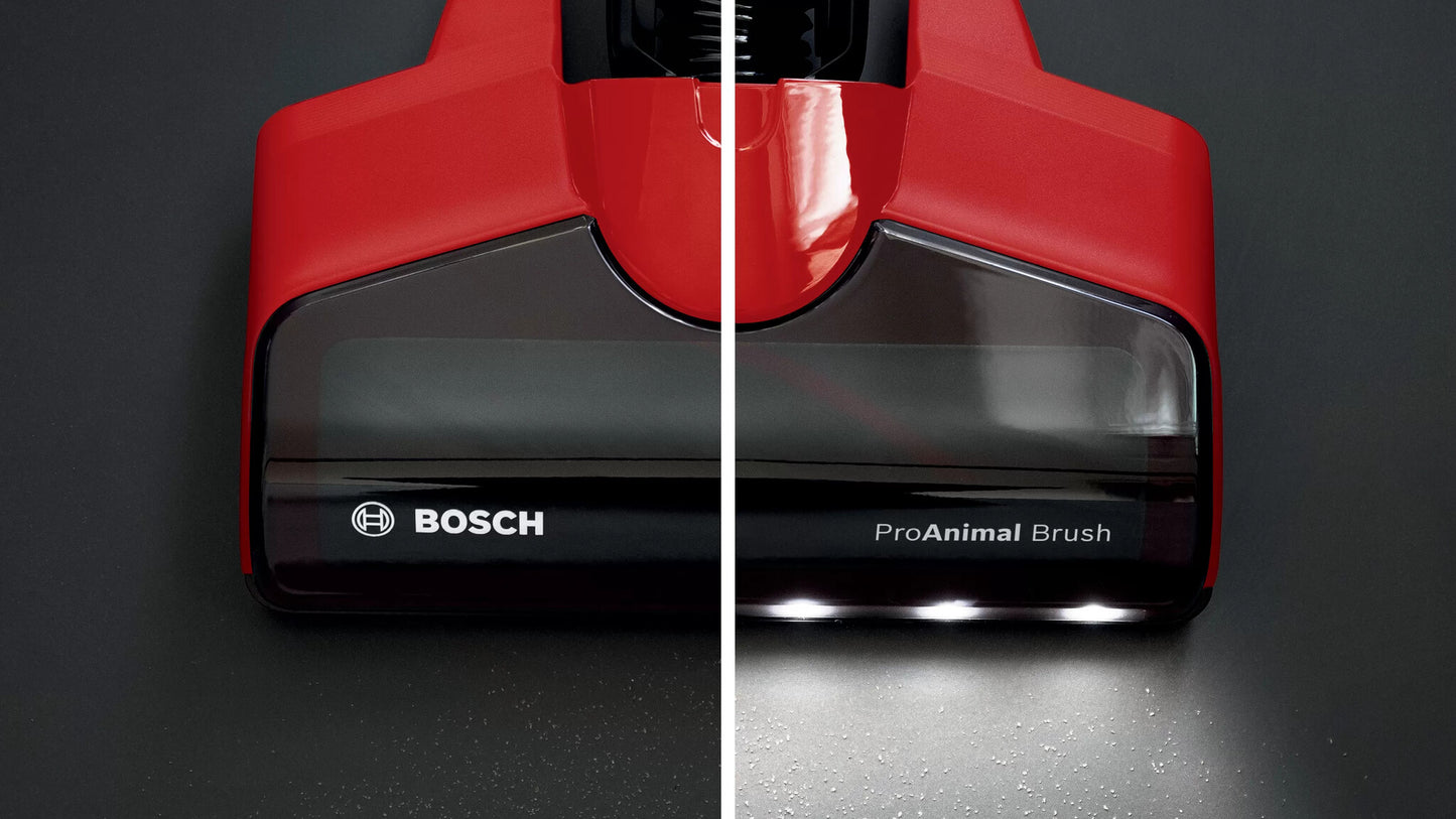 Bosch BCS711PET upprättstående dammsugare och elektrisk sopborste Skaftdammsugare Batteri Torr Utan påse 0,3 l Svart, Röd 3 Ah