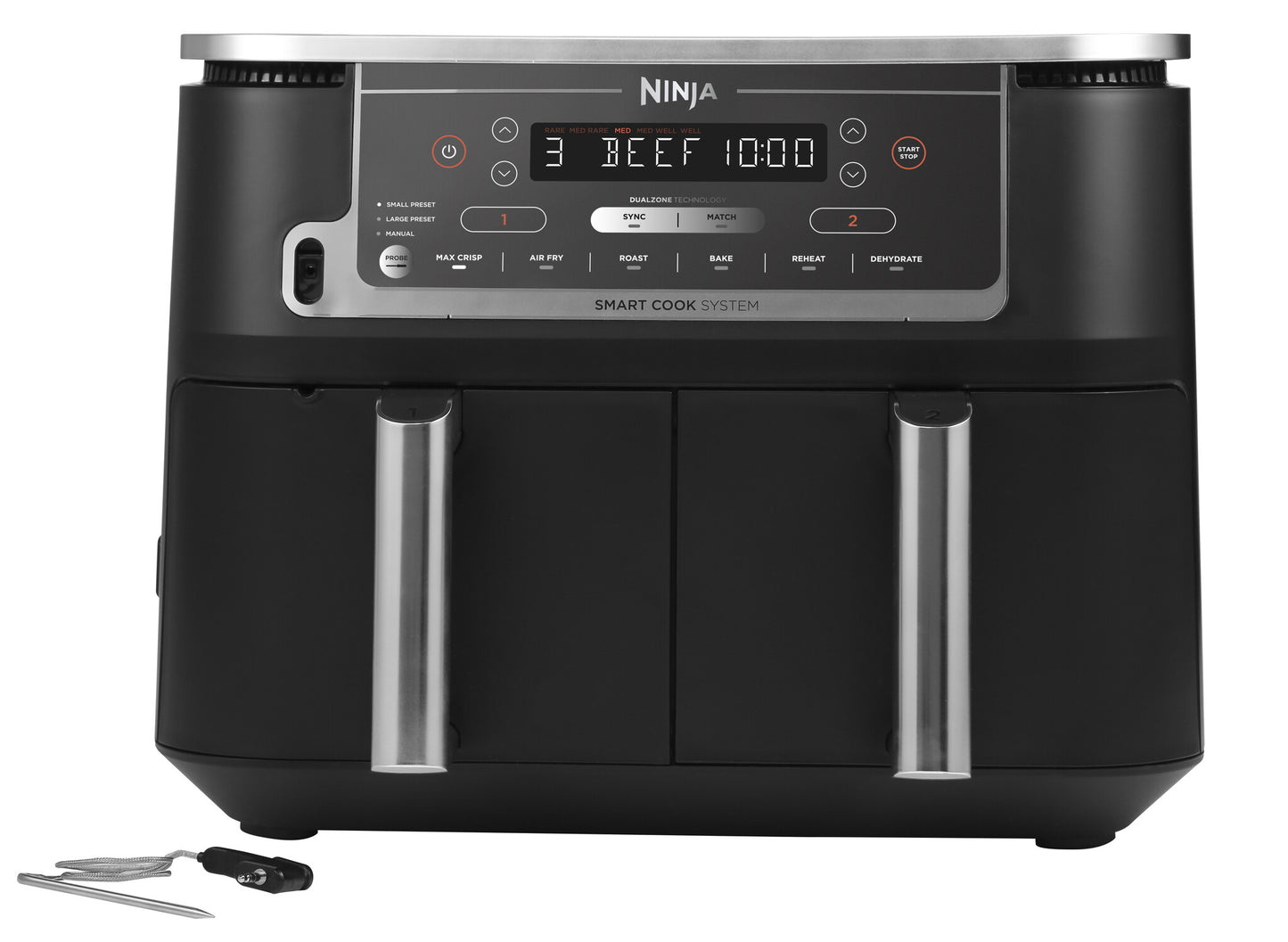 Ninja AF451EU fritös Single 9,5 l 2470 W Varmluftsfritös Svart