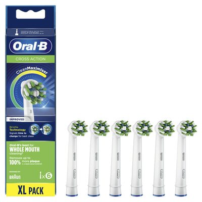 Oral-B CrossAction 80339345 tandborsthuvuden 6 styck Blå, Grön, Vit