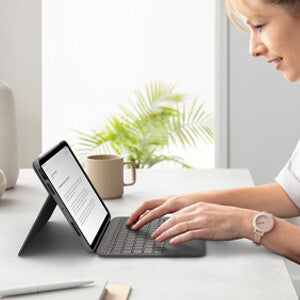Logitech Folio Touch QWERTY Nordic Smart Connector Grå