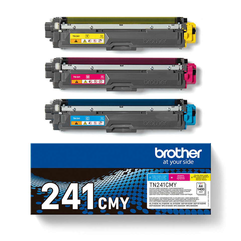 Brother TN-241CMY Tonerkassett 3 styck Original Cyan, Magenta, Gul