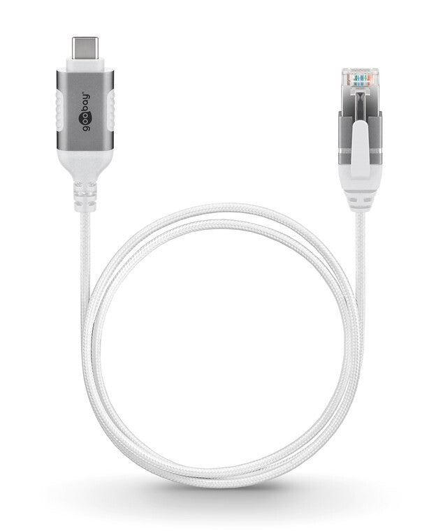 Goobay 74387 kabelomvandlare (hane/hona) USB 3.1 type A RJ45 Vit