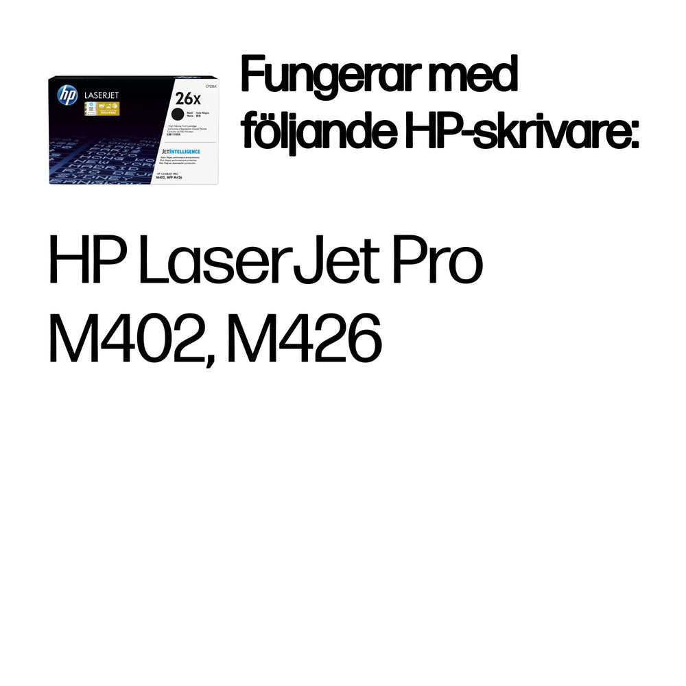 HP 26X svart original LaserJet-tonerkassett, med hög kapacitet