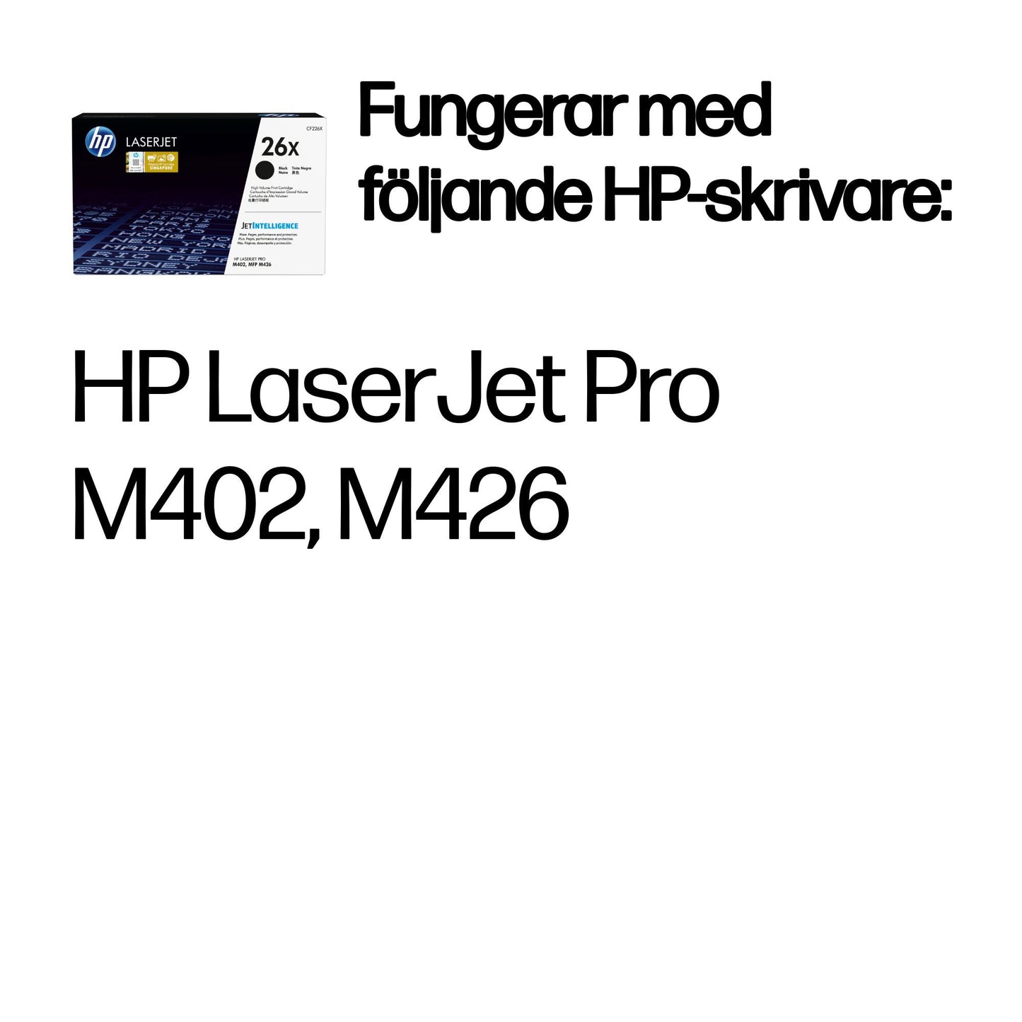 HP 26X svart original LaserJet-tonerkassett, med hög kapacitet
