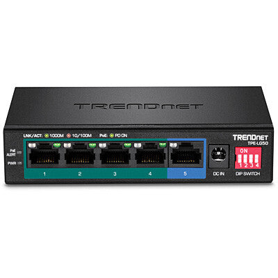 Trendnet TPE-LG50 nätverksswitchar Ohanterad Gigabit Ethernet (10/100/1000) Strömförsörjning via Ethernet (PoE) stöd Svart
