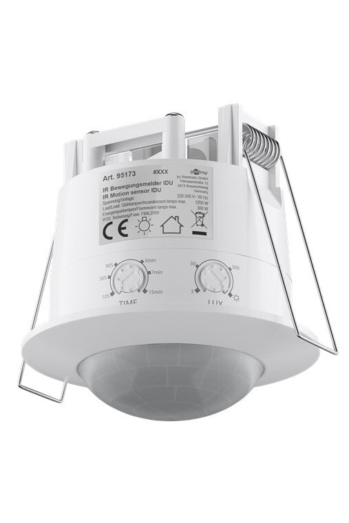 Goobay 95173 rörelsedetektorer Passiv infraröd (PIR) sensor Kabel Tak Vit