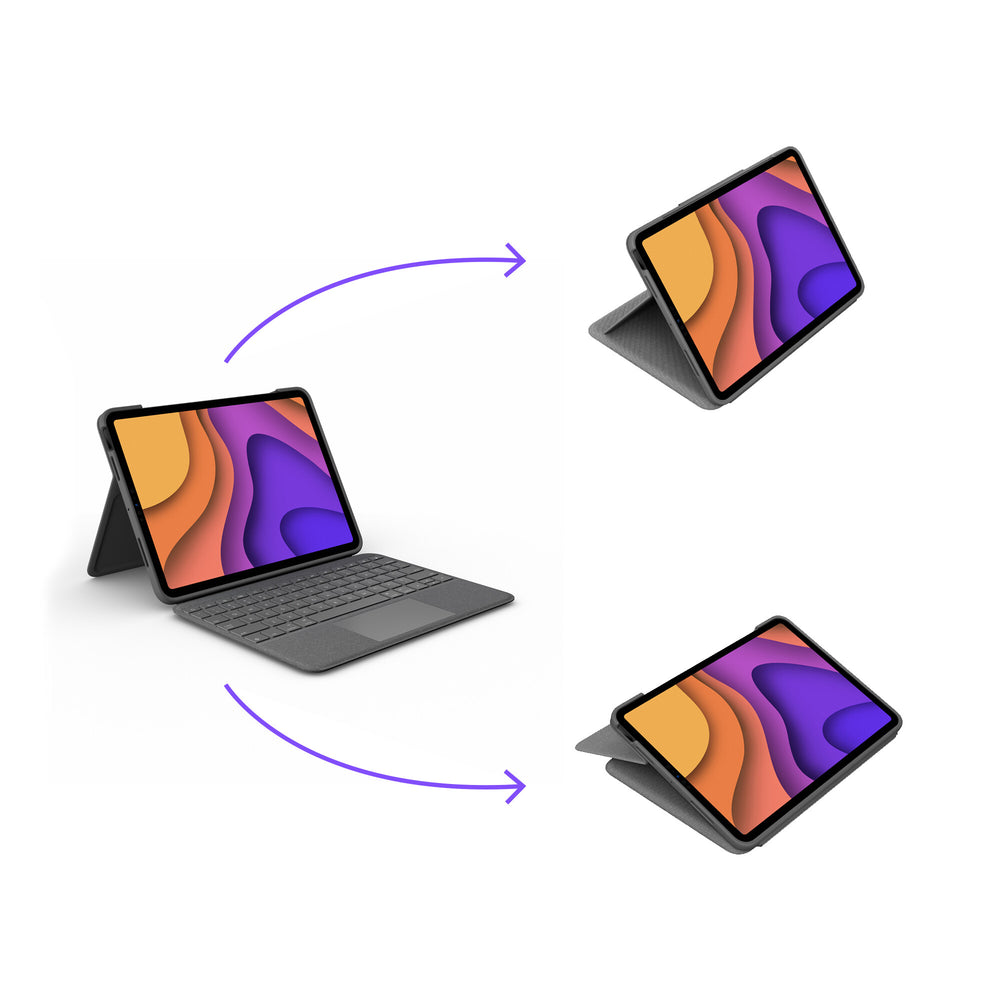 Logitech Folio Touch QWERTY Nordic Smart Connector Grå