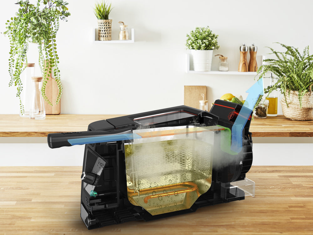 Tefal Clear Duo FR600D Single 0,65 l Fristående 2000 W Fritös Svart, Rostfritt stål