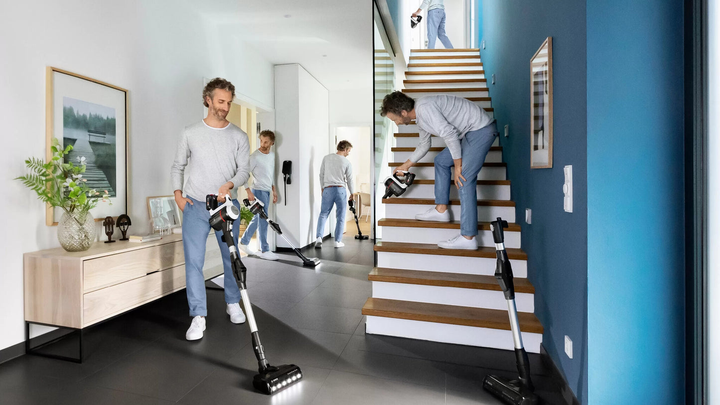 Bosch BCS711XXL upprättstående dammsugare och elektrisk sopborste Skaftdammsugare Batteri Torr Utan påse 0,3 l Vit 3 Ah