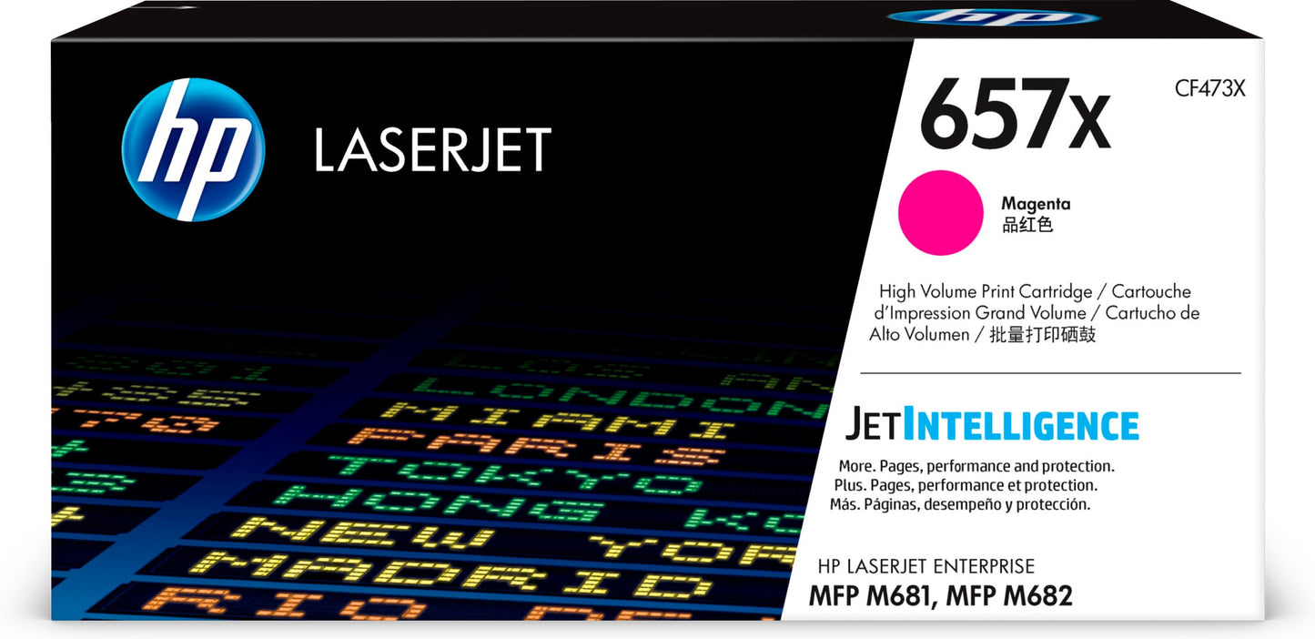 HP 657X magenta original LaserJet-tonerkassett med hög kapacitet
