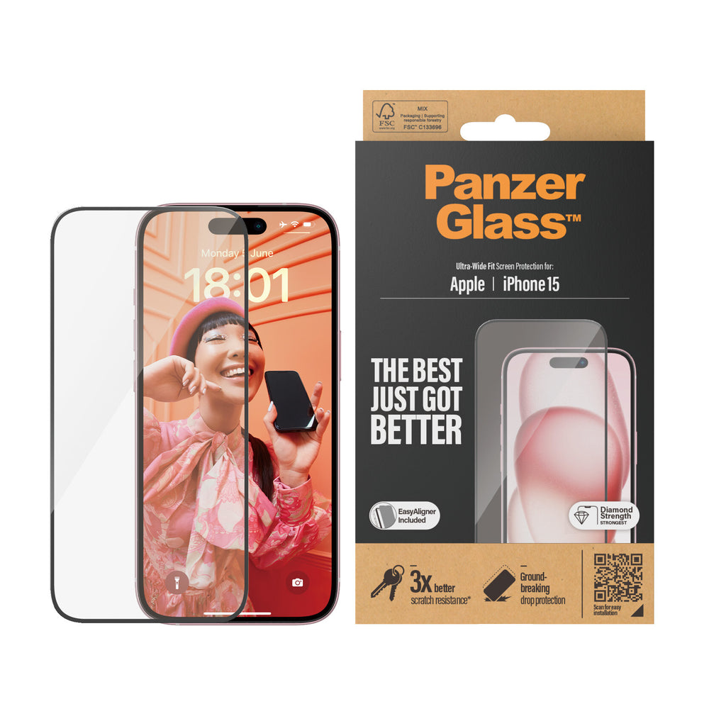 PanzerGlass Ultra Wide Fit Genomskinligt skärmskydd Apple 1 styck